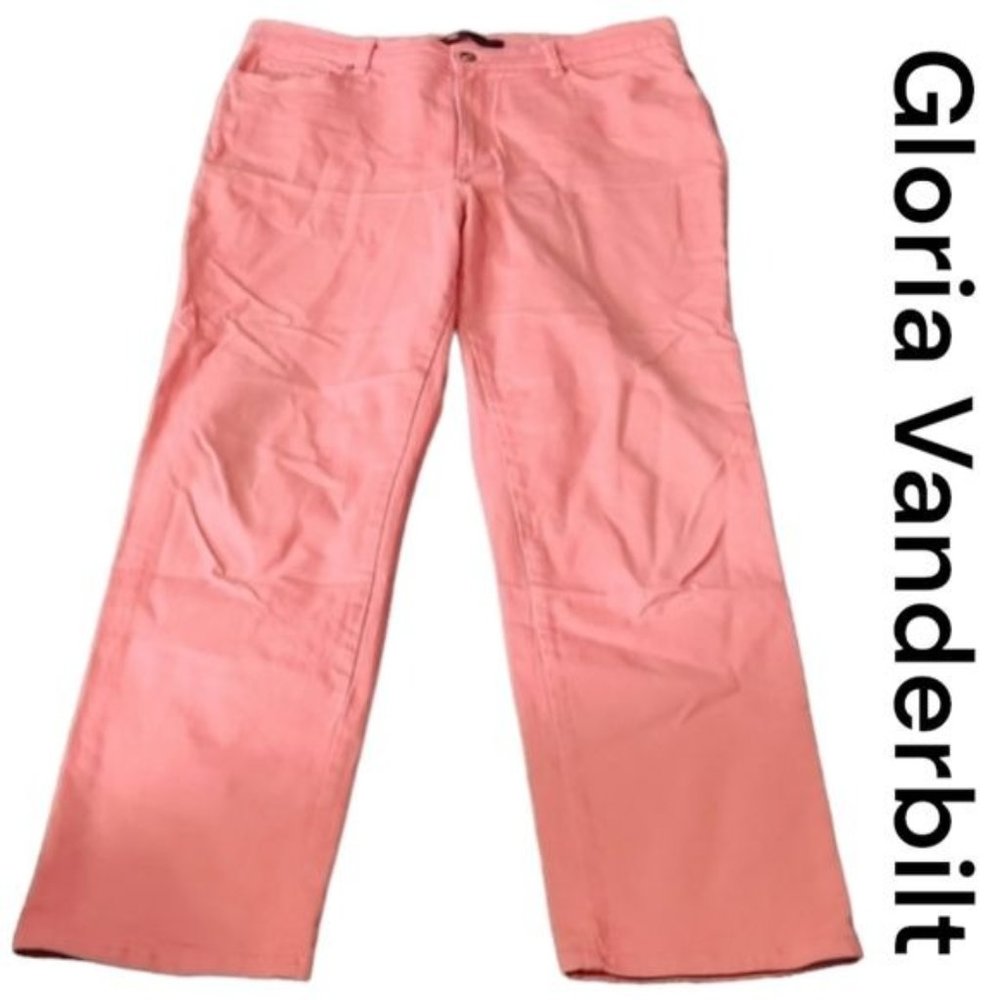 Gloria Vanderbilt Amanda Size 16 Average Pink Straight Leg Jeans